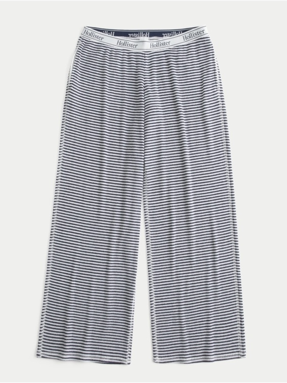 Hollister Striped Navy & White Wide-Leg Lounge Pants